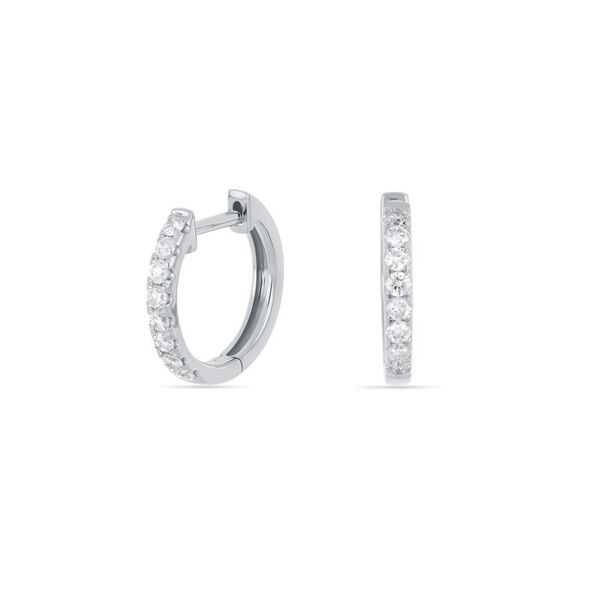 Creole mit Diamanten, 18 Karat Weigold