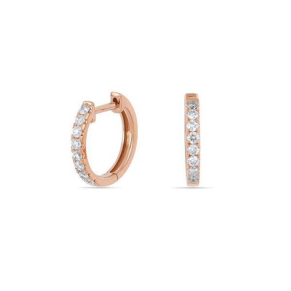 Creole mit Diamanten, 18K Rosegold