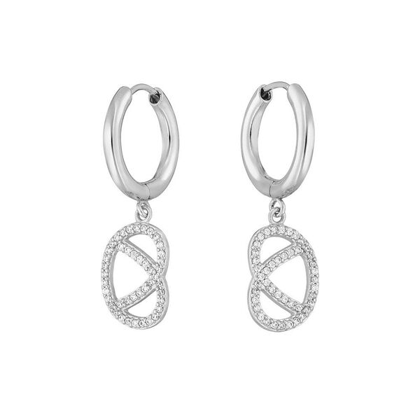 Creolen Brezn mit Zirkonia, 925 Sterlingsilber