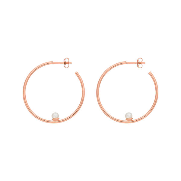 Creolen Circle mit Perle, 35 cm, 18 K Rosegold vergoldet Creolen Circle mit Perle, 35 cm, 18 K Rosegold vergoldet