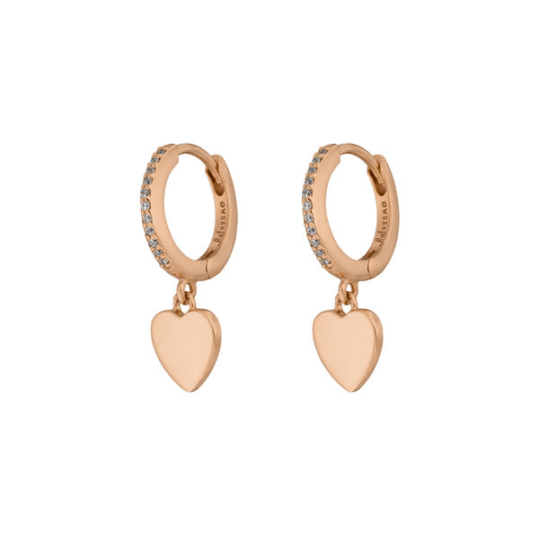 Creolen HEARTS/Zirkonia, 18 K Rosegold vergoldet