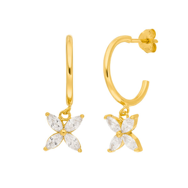 Creolen Leaf Flower, 18 K Gelbgold vergoldet