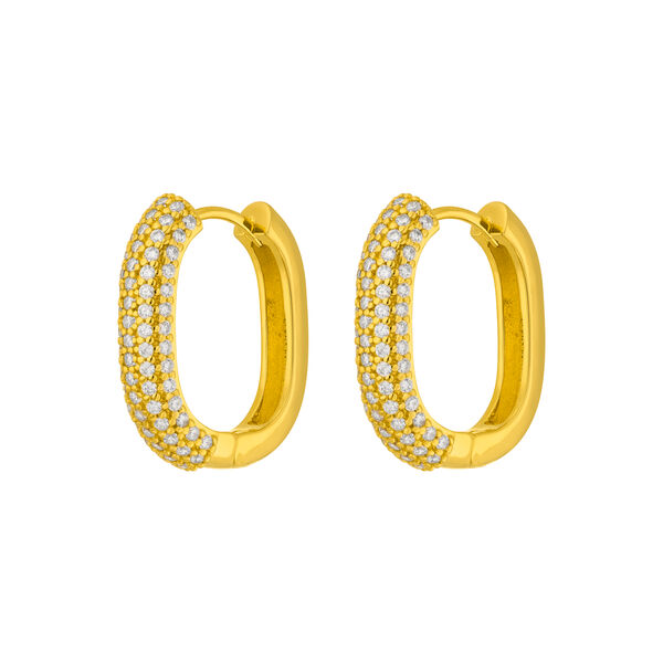 Creolen PAVE Wei, 18 Karat Gelbgold vergoldet