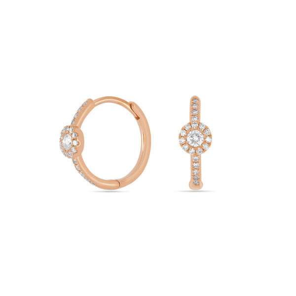 Creolen Pave II, 14 Karat Rosegold