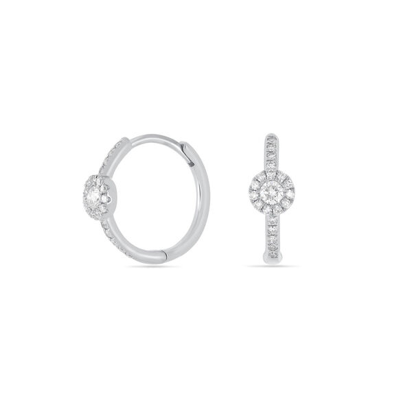 Creolen Pave II, 14 Karat Weigold
