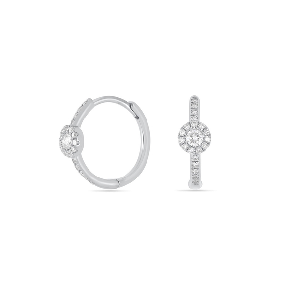 Leaf Jewelry Creolen Pave II, 14K Weißgold