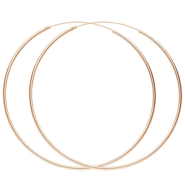 Creolen Pure, 70mm, 18 K Rosegold vergoldet