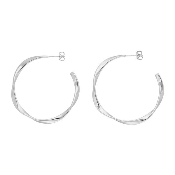 Creolen Twist, 40mm, 925 Sterlingsilber