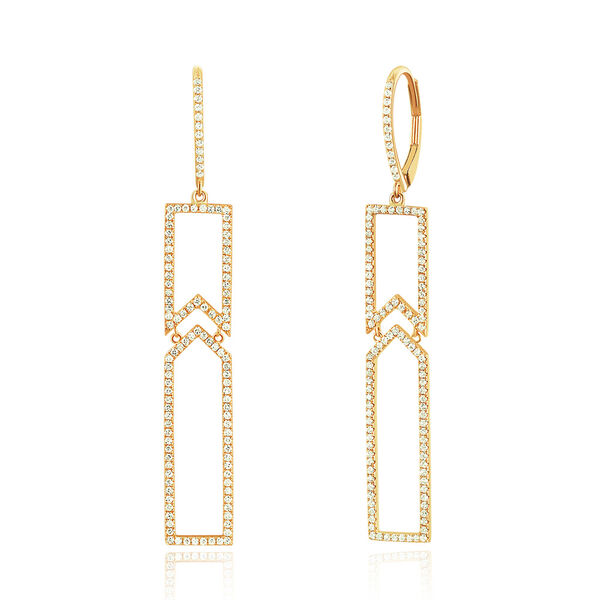 Ohrringe Unique mit Diamanten, 18 Karat Gelbgold