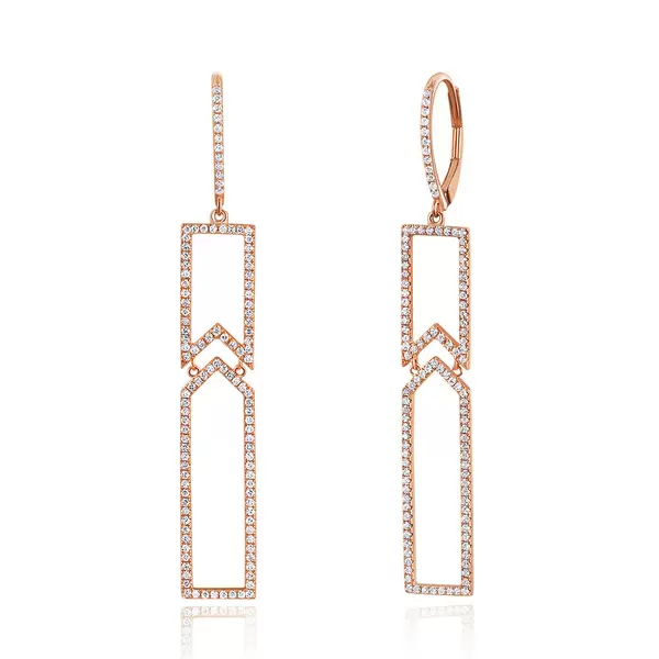 Leaf Jewelry Ohrringe Unique mit Diamanten, 18 K Rosegold