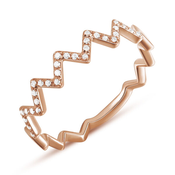 Ring Flash mit Diamanten, 18 Karat Rosegold