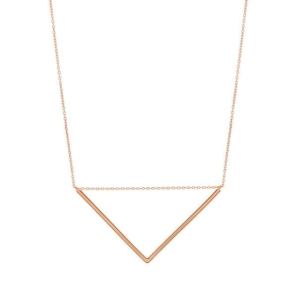 Halskette Big Triangle, 18 Karat Rosegold vergoldet