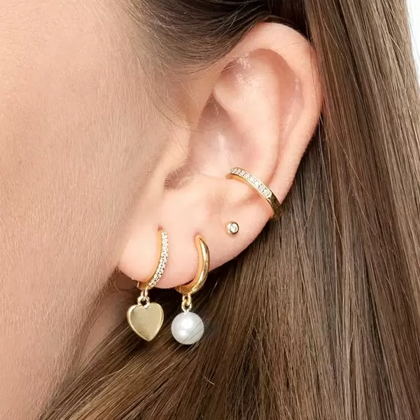 Leaf Jewelry Ear Mix, 5-er Set, 18 K Gelbgold vergoldet