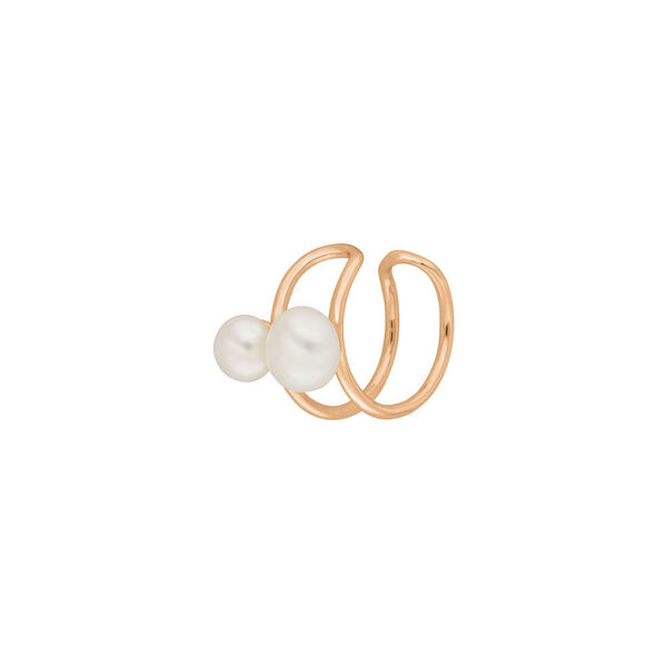 Earcuff 2 Pearls, 18 K Rosegold vergoldet