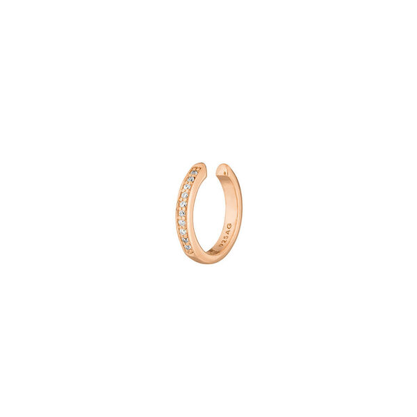 Earcuff Basic mit Zirkonia, 10 mm, 18 K Rosegold vergoldet