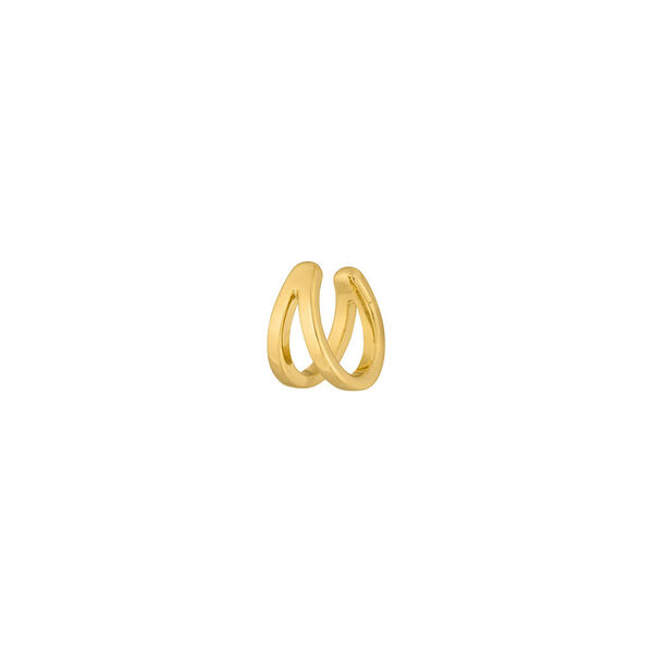 Earcuff Double Line, 10 mm, 18 K Gelbgold vergoldet