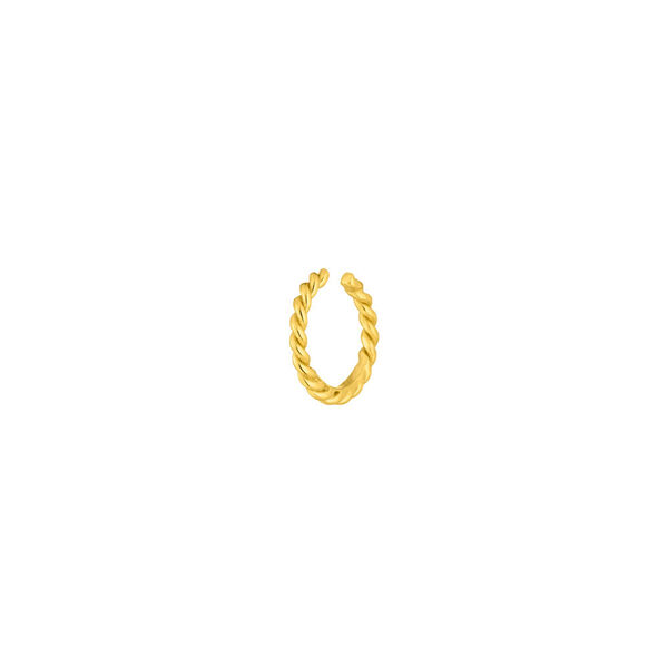 Earcuff Rope, 10 mm, 18 K Gelbgold vergoldet