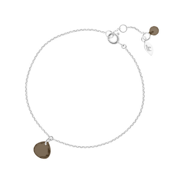 Armkette Heart Stone, Rauchquarz, 925 Sterlingsilber