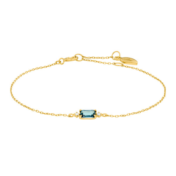Armkette London Blue Topaz, 14 Karat Gelbgold Bild 4