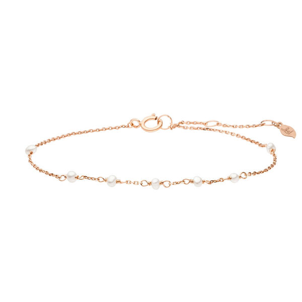 Armkette White Pearls, 14 K Rosegold Bild 2