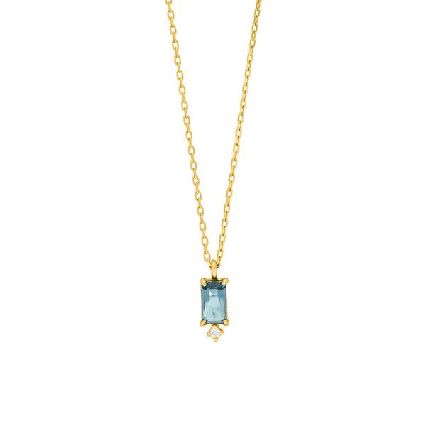 Halskette London Blue Topaz, 14 Karat Gelbgold Bild 4