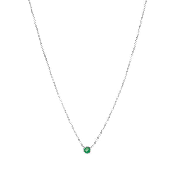 Halskette Smaragd, 14 Karat Weigold 