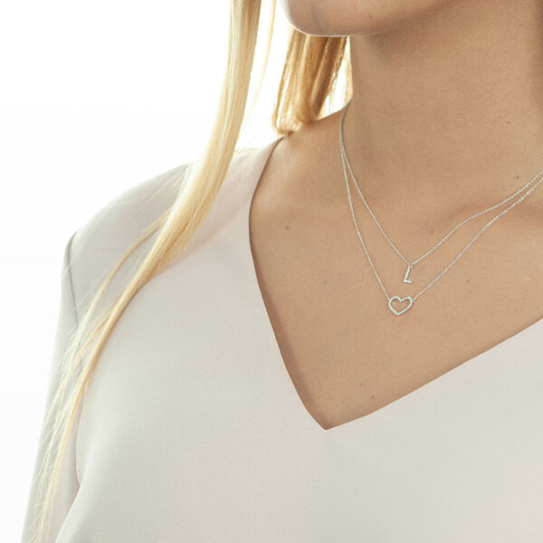 Halskette Heart mit Diamanten, 18 K Weissgold Bild 4
