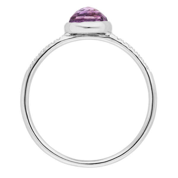 Ring Amethyst mit Diamanten, 14K Weigold, Gr.52 Bild 5