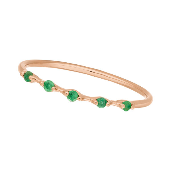 Ring mit 5 Smaragden, 14 Karat Rosegold Bild 5