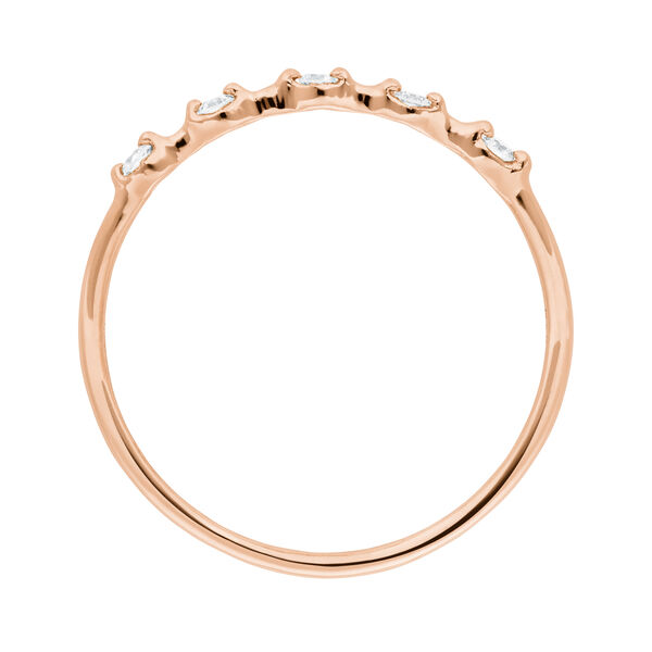 Verlobungsring mit 5 Diamanten, 14 Karat Rosegold Bild 3