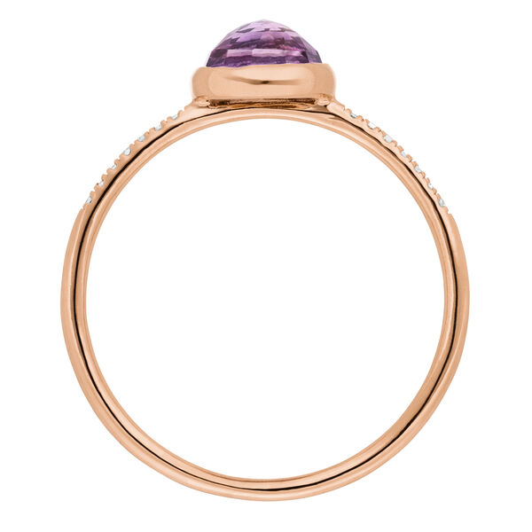 Ring Amethyst mit Diamanten, 14 Karat Rosegold 