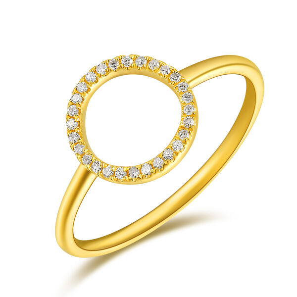 Ring Circle mit Diamanten, 18 K Gelbgold, Größe 46 Bild 2