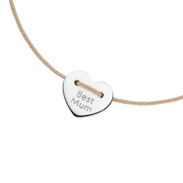 Freundschaftsarmband BEST MUM, 14 Karat Weigold