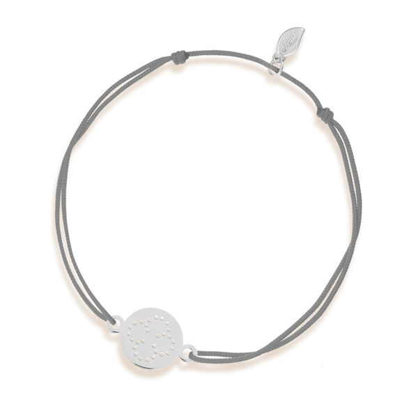 Freundschaftsarmband Disc CLOVER, 14 Karat Weigold