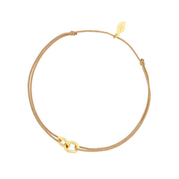 Freundschaftsarmband ETERNAL TOUCH, 14 Karat Gelbgold, Beige