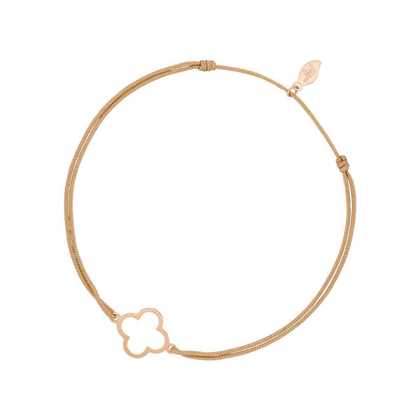 Freundschaftsarmband GENTLE CLOVER, 14 Karat Rosegold