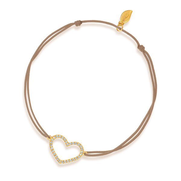 Freundschaftsarmband Herz mit Diamanten, 18 Karat Gelbgold