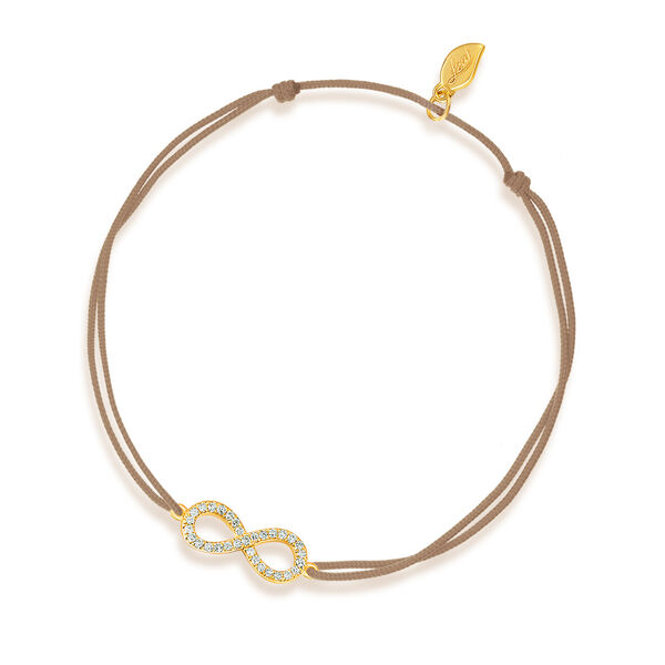 Freundschaftsarmband Infinity mit Diamanten, 18 Karat Gelbgold