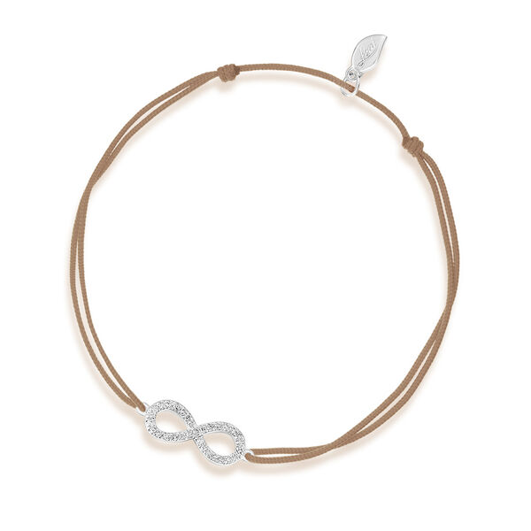 Freundschaftsarmband Infinity mit Diamanten, 18 Karat Weigold