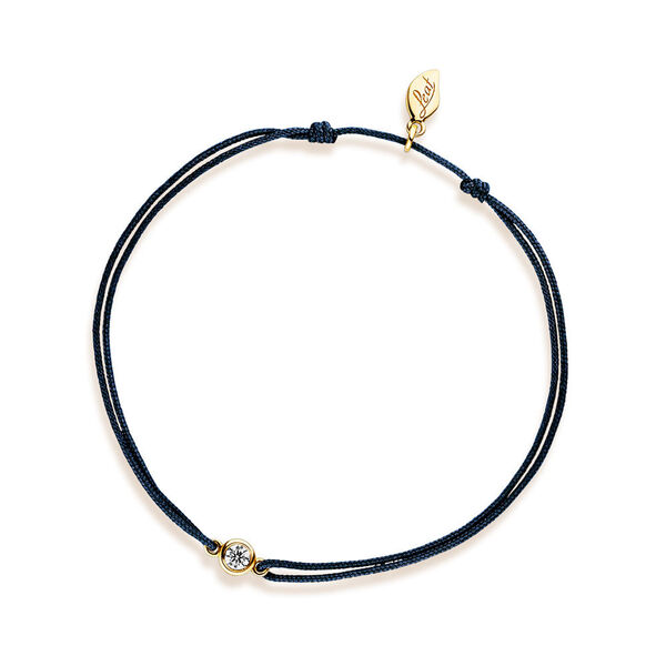 Freundschaftsarmband MY FIRST DIAMOND, 14 Karat Gelbgold, Navy