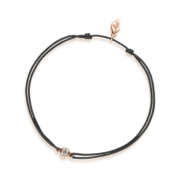 Freundschaftsarmband MY FIRST DIAMOND, 14 Karat Rosegold, Anthrazit