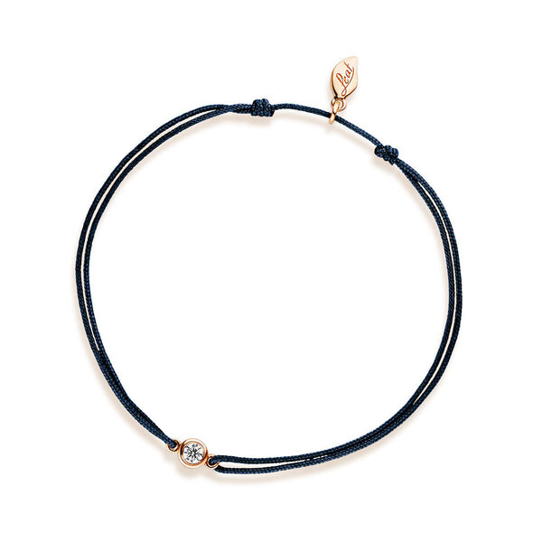 Freundschaftsarmband MY FIRST DIAMOND, 14 Karat Rosegold, Navy