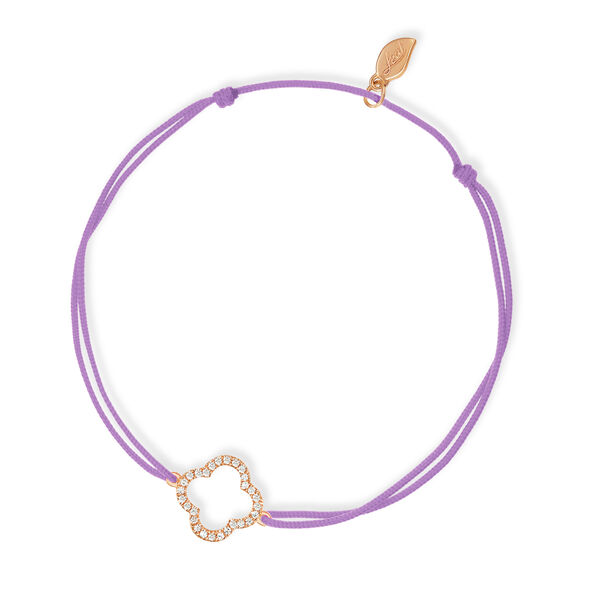 Fubndchen Kleeblatt mit Diamanten, 18 K Rosegold, Violett