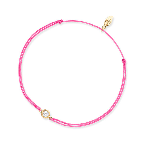 Fubndchen MY FIRST DIAMOND, 14 Karat Gelbgold, Pink