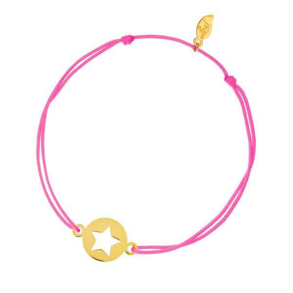 Fubndchen STAR, 14 K Gelbgold, Neonpink