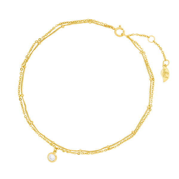Fusskette Two Chains, 18 K Gelbgold vergoldet