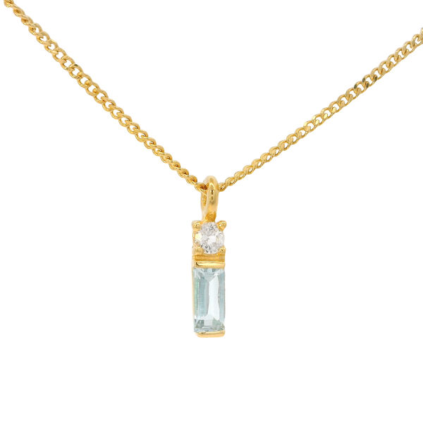 Halskette Glamour, Blue/White Topas, 18 Karat Gelbgold vergoldet Bild 2