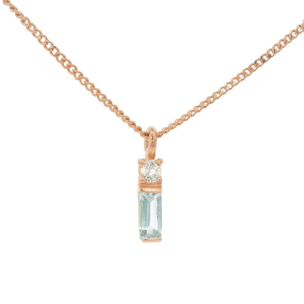 Halskette Glamour, Blue/White Topas, 18 Karat Rosegold vergoldet Bild 2