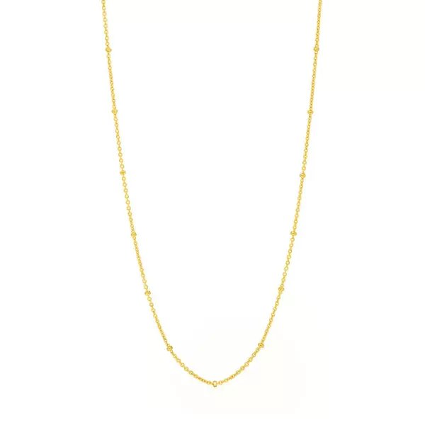 Leaf Jewelry Gliederkette mit Kugeln, 55cm, 18 K Gelbgold vergoldet