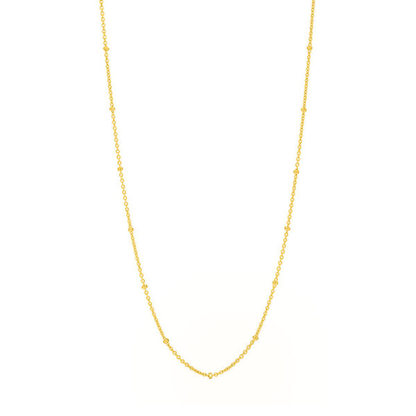 Gliederkette mit Kugeln, 55cm, 18 Karat Gelbgold vergoldet